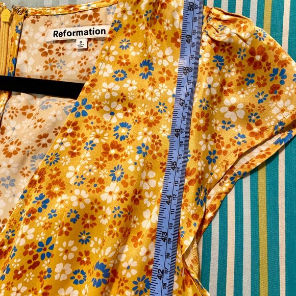 Reformation Kaye Floral-Print Silk Midi Dress NWT (Reformation) - Picture 8 of 9